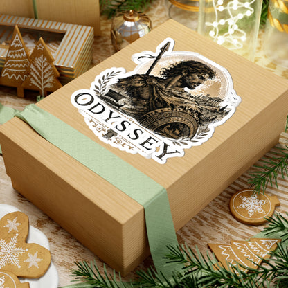 Odyssey Warrior Kiss-Cut Sticker — Vintage Greek Myth Laptop Decal