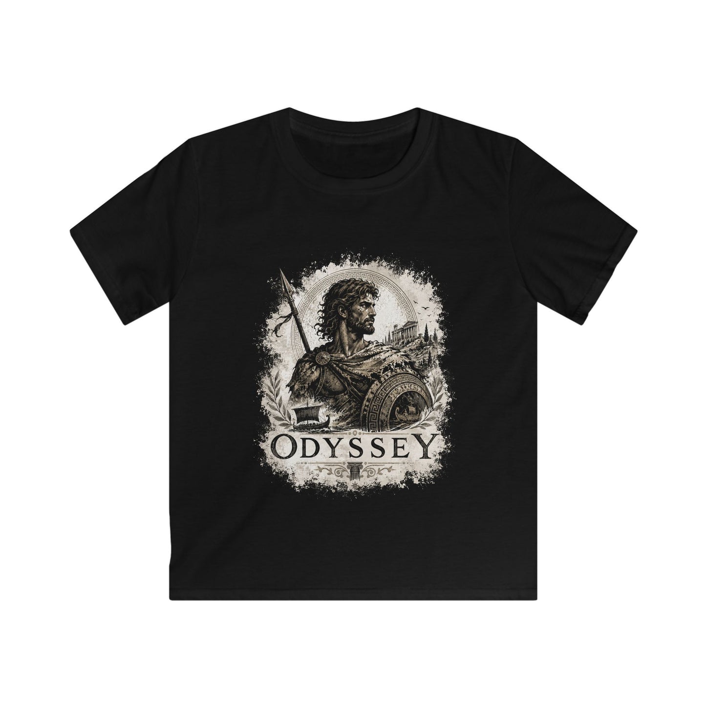 Kids T-Shirt — 'Odyssey' Ancient Hero Graphic Tee for Boys & Girls