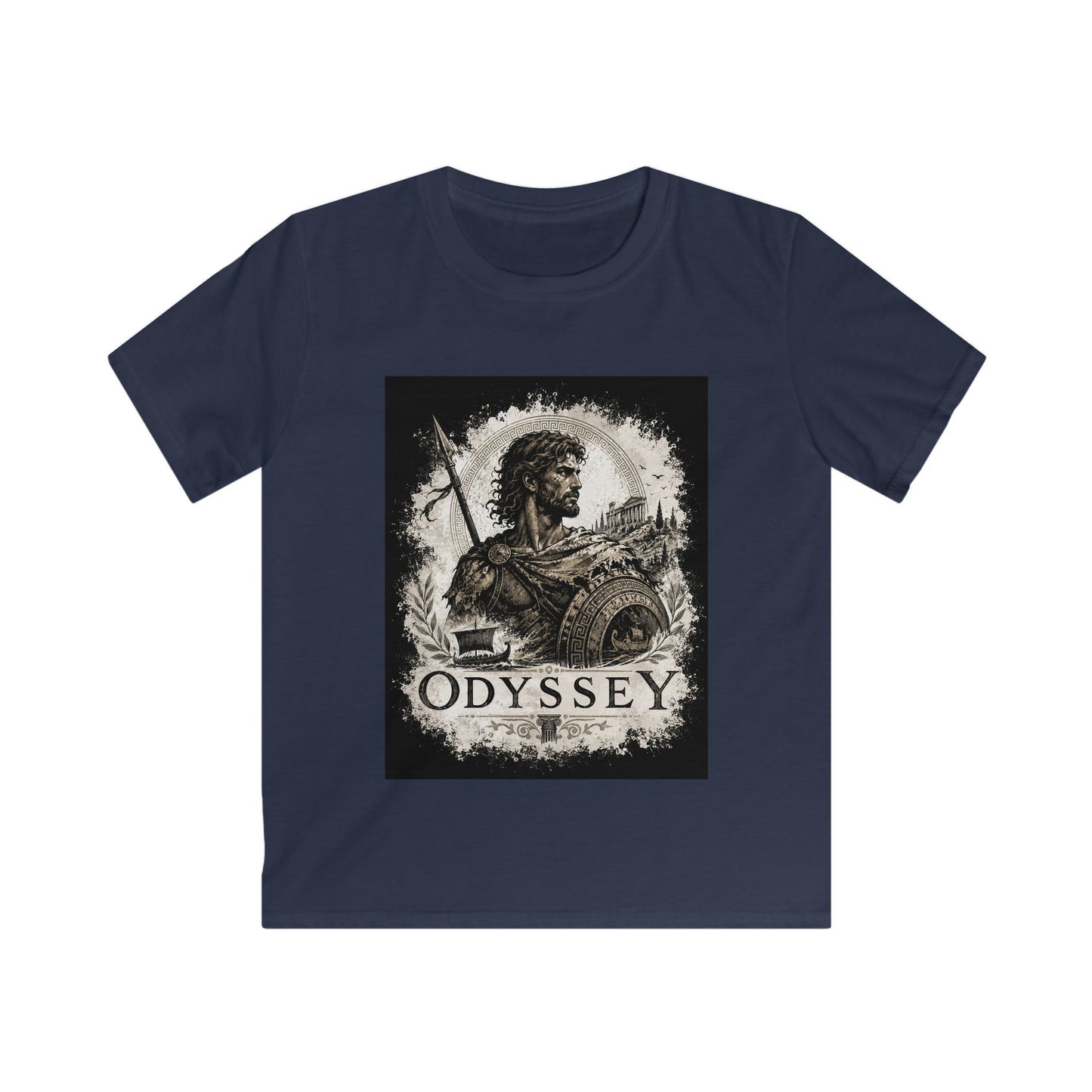 Kids T-Shirt — 'Odyssey' Ancient Hero Graphic Tee for Boys & Girls