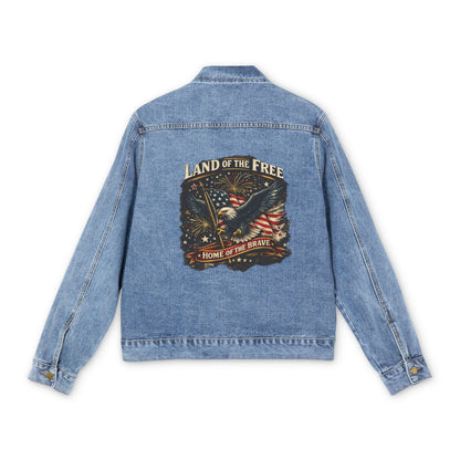 Denim Jacket — "Land of the Free" Patriotic Eagle Back Graphic