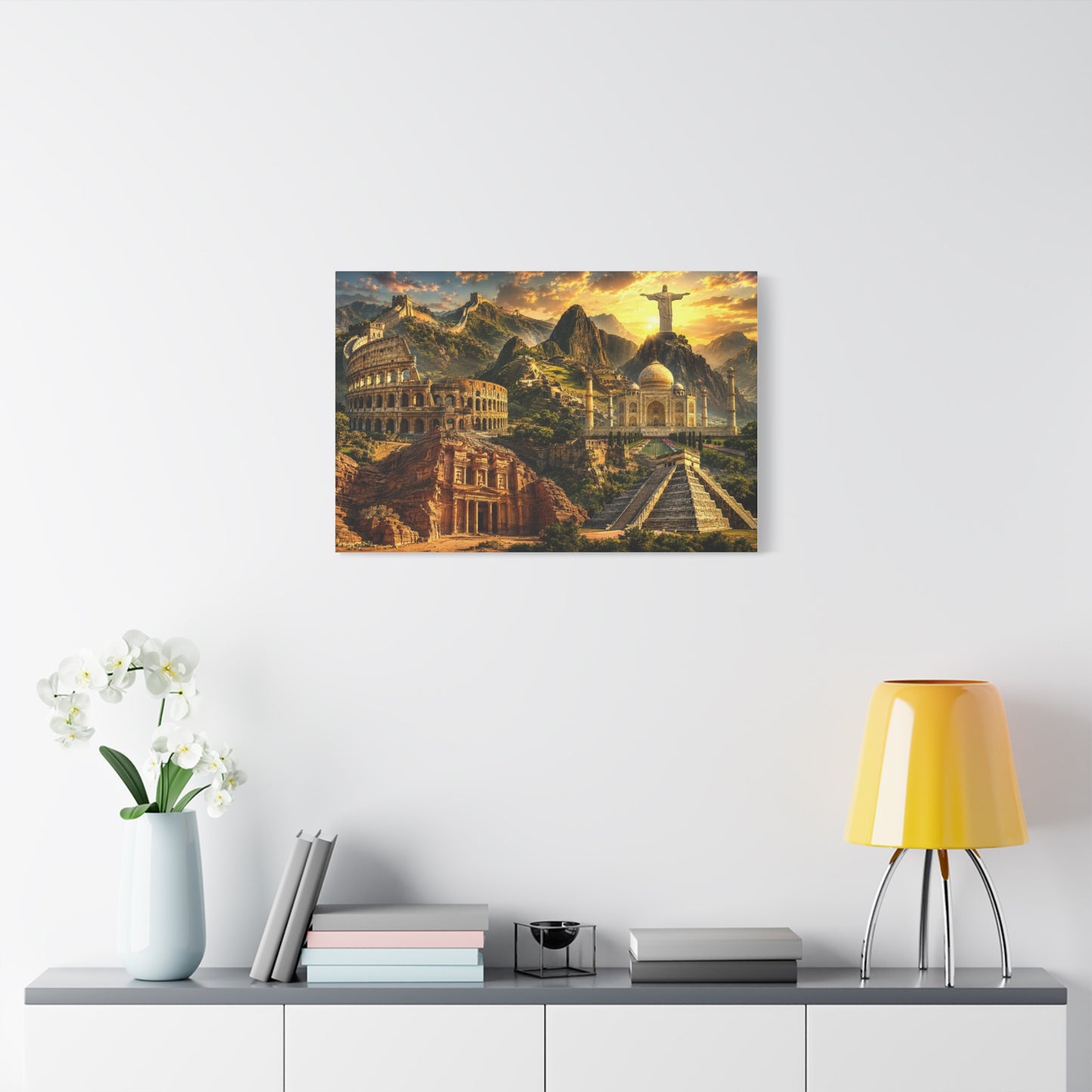 World Landmarks Matte Canvas Wall Art