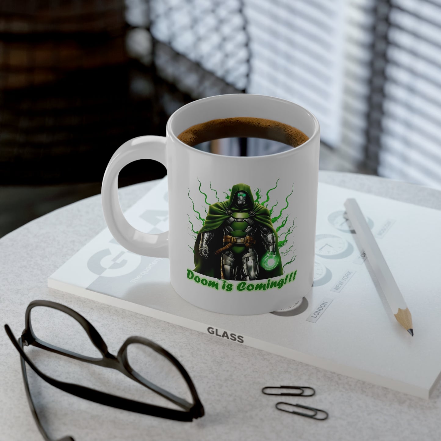 20oz Jumbo Mug — "Doom is Brewing!!!" Green Potion Witch Coffee Cup