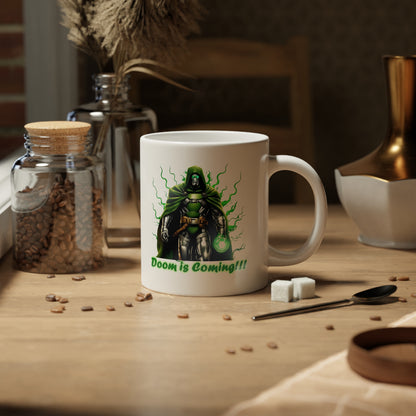 20oz Jumbo Mug — "Doom is Brewing!!!" Green Potion Witch Coffee Cup