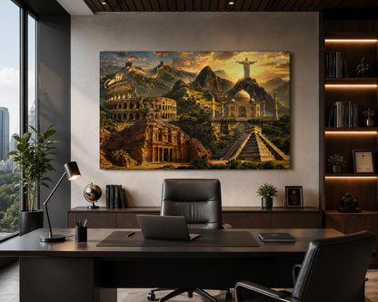 World Landmarks Matte Canvas Wall Art