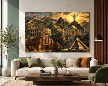 World Landmarks Matte Canvas Wall Art