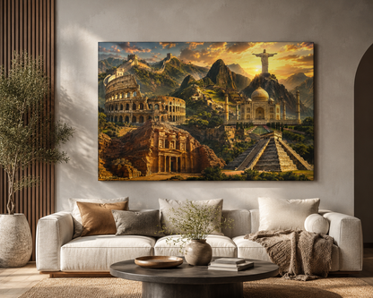 World Landmarks Matte Canvas Wall Art