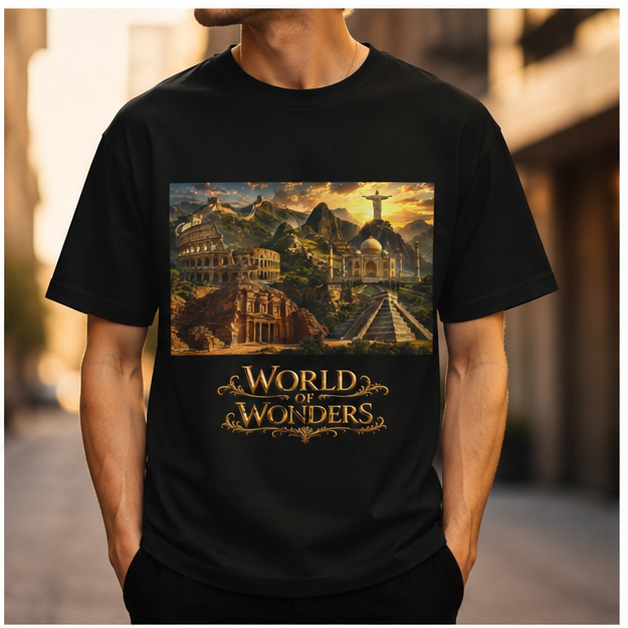World of Wonders Tee — Vintage Travel Landmark Graphic T‑Shirt