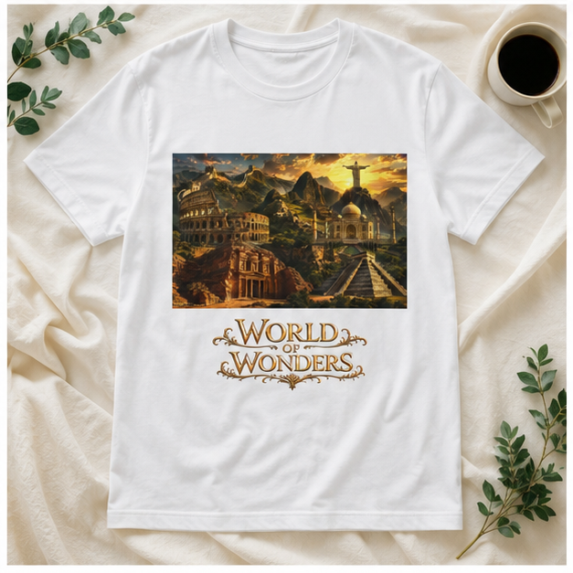 World of Wonders Tee — Vintage Travel Landmark Graphic T‑Shirt