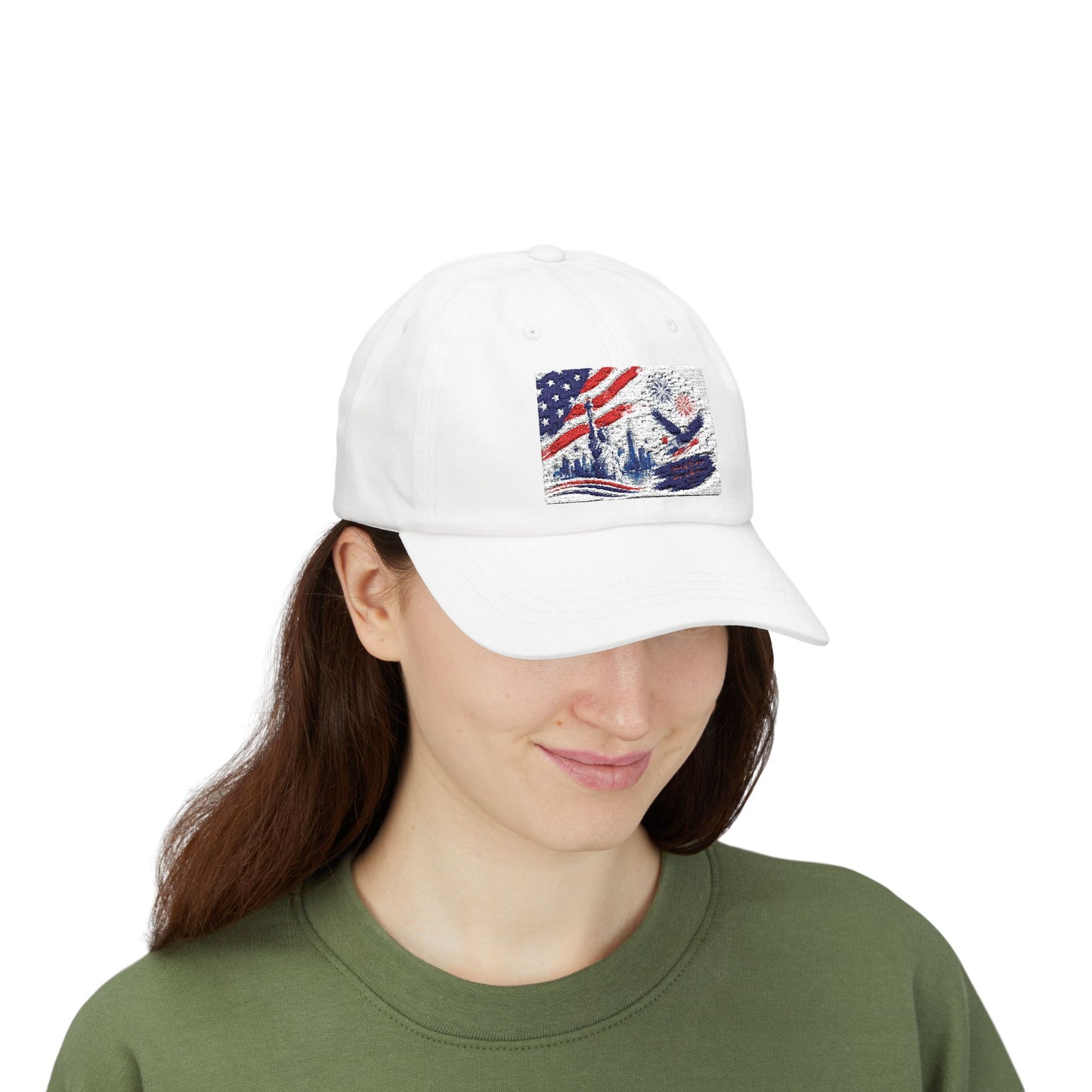 Patriotic Eagle & Flag Dad Cap — American Flag Baseball Hat