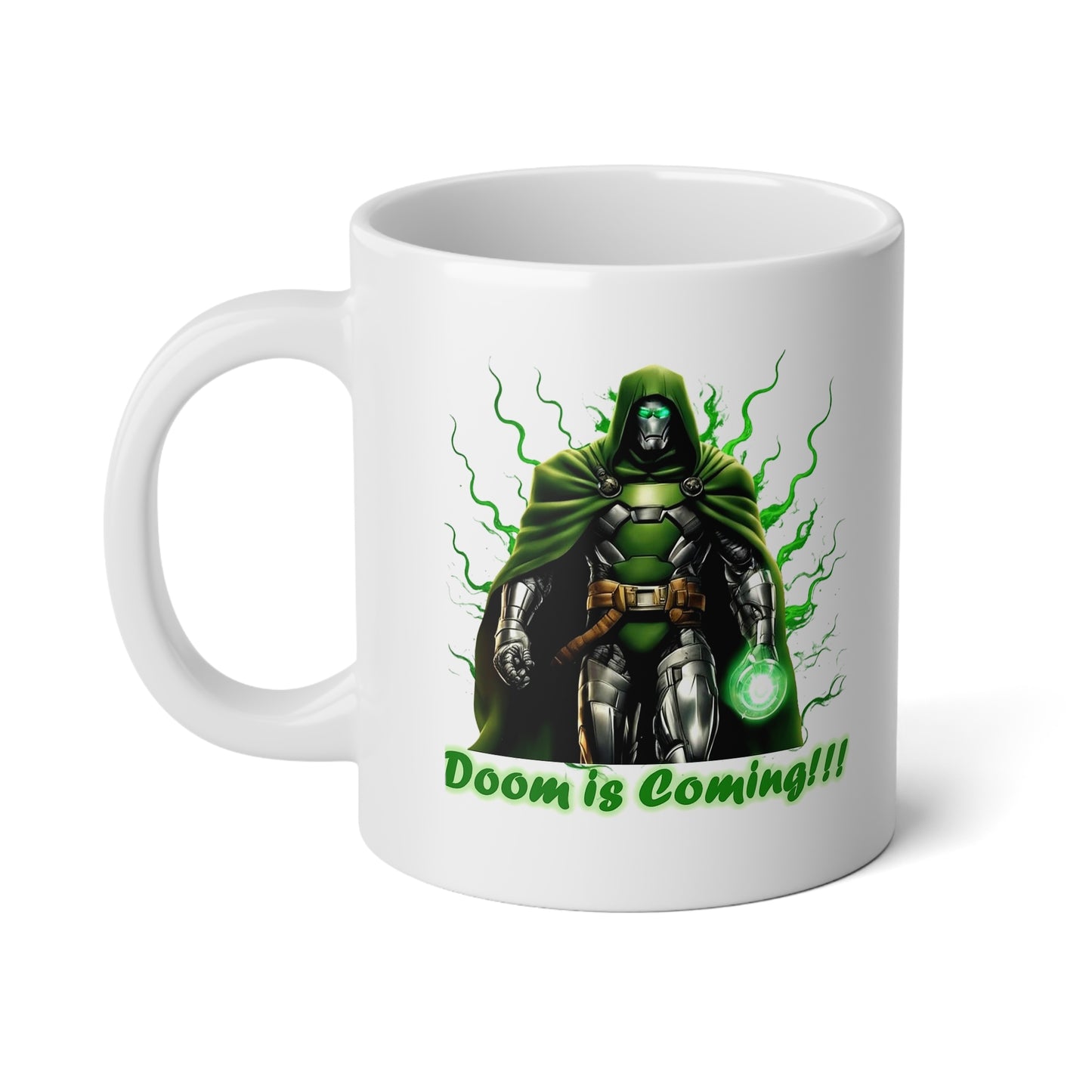 20oz Jumbo Mug — "Doom is Brewing!!!" Green Potion Witch Coffee Cup