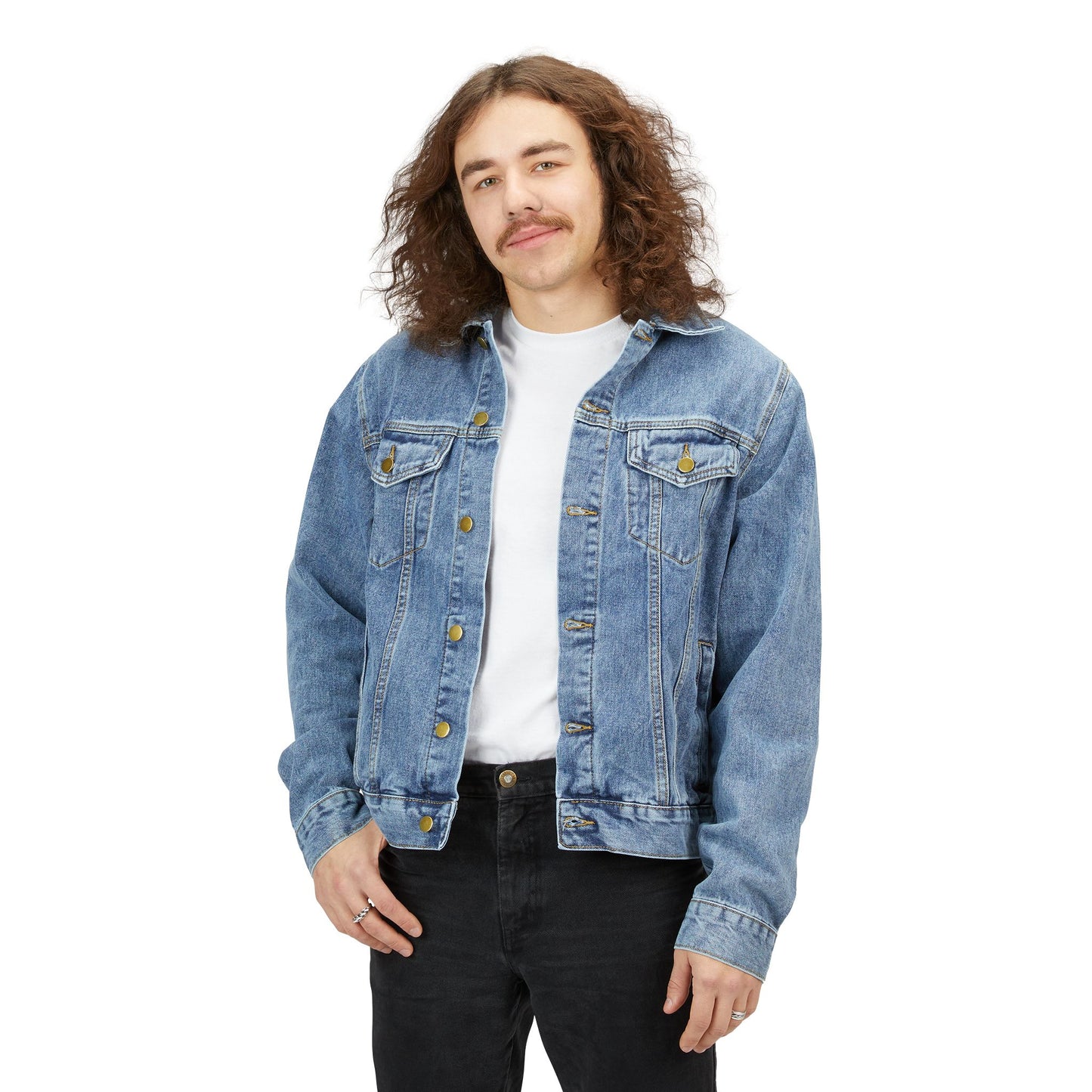 Denim Jacket — "Land of the Free" Patriotic Eagle Back Graphic